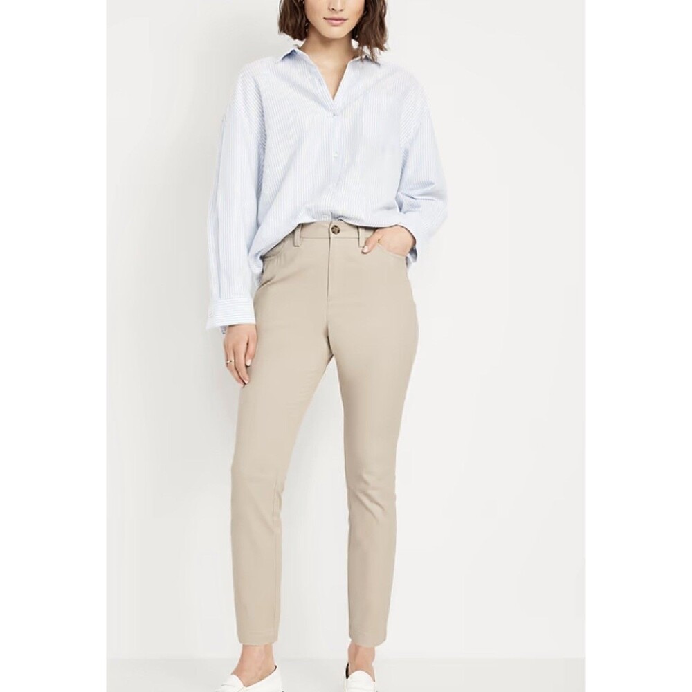 U.S. Polo Assn. Women’s Beige Chino Pants Cotton/Spandex Button Zip size 7/8